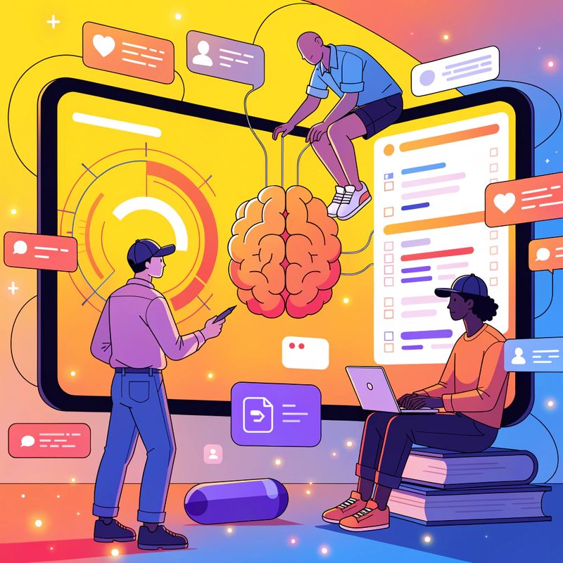 Illustration d'un assistant IA connecté aux contenus et données d'une entreprise