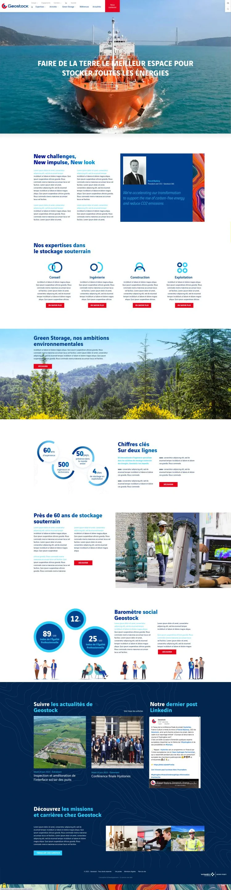 Page d'accueil GSK Vinci - évolution du design par l'agence